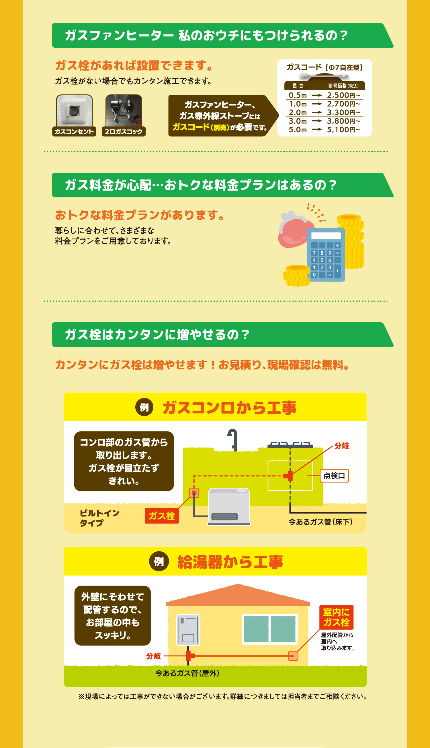 ガスファンヒーター 私のおウチにもつけられるの？ガス料金が心配…おトクな料金プランはあるの？ガス栓はカンタンに増やせるの？