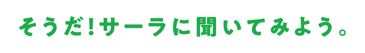 そうだ！サーラにきいてみよう！